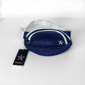 Rebel Athletic Glitter Fanny Pack Royal Blue White Sparkle Waist Bag NWT